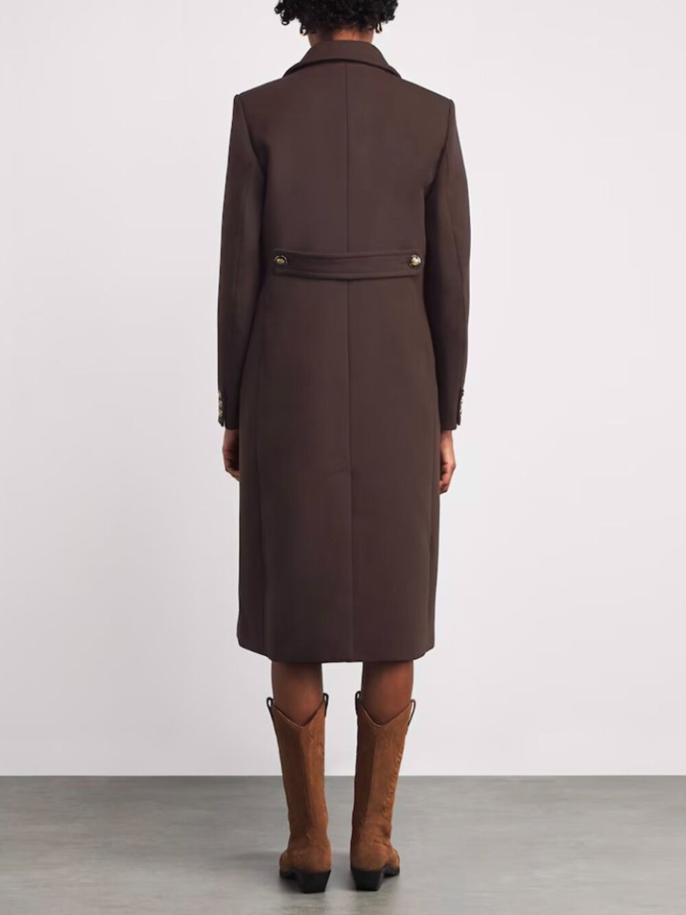 Sandro Double Breasted Coat in Brown, size 38. Fits like a size 6 - Picture 12 of 13